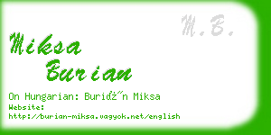 miksa burian business card